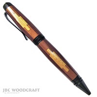 Southwest-Style Segmented Purpleheart, Redheart & Yellowheart, Gloss Black Cigar Pen ~ JBC Woodcraft®