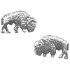 10x16mm Lead-Safe Pewter 3-D BUFFALO / BISON Beads