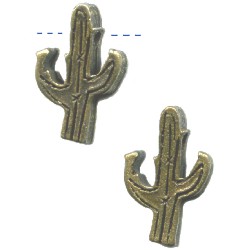 11x18mm Antiqued Brass Finish Pewter Southwest CACTUS Beads