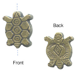 11x15mm Antiqued Brass Finish Pewter Southwest TURTLE Beads