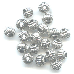 4x5mm Lead-Safe Antiqued Pewter Fluted RONDELLE / SPACER Beads