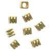 3x4mmm Goldtone Pewter Corrugated CUBE Beads