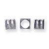 3x4mm Nickel-Plated Pewter Corrugated CUBE Beads