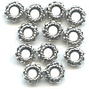 3x6mm Lead-Safe Antiqued Pewter Studded Rope DISC / SPACER Beads