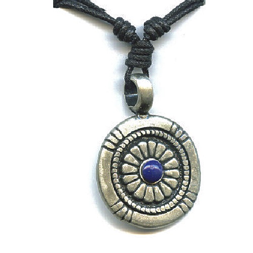 30x41mm Pewter (Lead Free) SOUTHWEST w/Stone Pendant Necklace