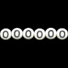 6mm Opaque White w/Black Czech Pressed Glass Alphabet DISC Beads - "O"