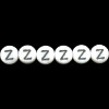 6mm Opaque White w/Black Pressed Glass Alphabet DISC Beads - "Z"