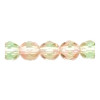 6mm Two-Tone Pink & Green Pressed Glass FACETED ROUND (Fire Polished) Beads