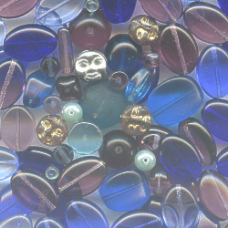 Czech Pressed Glass *BLUE & PURPLE* Bead Assortment