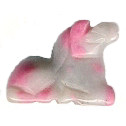 15x18mm 3-D Rhodochrosite HORSE Animal Fetish Bead