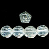 6mm Transparent Crystal 5-Sided Pressed Glass BEVELED ROUND Beads