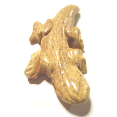 21x45mm Picture Jasper LIZARD, GECKO Animal Fetish Pendant/Focal Bead