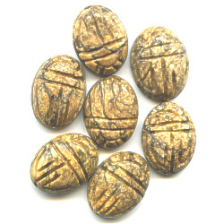 10x14mm Picture Jasper SCARAB, BEETLE Beads