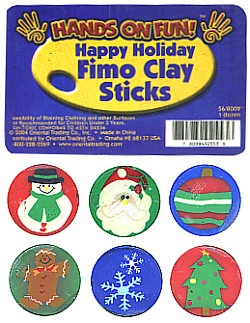 1/2" x 2" Fimo *Happy Holiday* POLYMER CANES