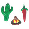 18-24mm *FIESTA TRIO* Sculpted Polymer Cactus, Chili & Sombrero Beads