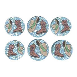 12mm Polymer Cane *Western Hats & Boots* Flat DISC Beads