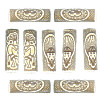 5x18mm Brown Etched Porcelain TUBE Bead Mix - Southwest Designs