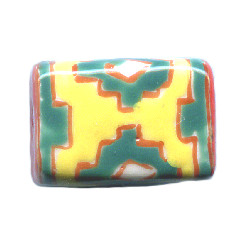 10x15mm Hand Painted *Zepotic* Design Porcelain CUBEBead