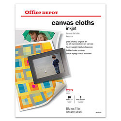 Office Depot® (652-041) 8.5" x 11" Inkjet Photo Quality CANVAS CLOTHS