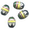 9x13mm Hand Painted Peruvian Ceramic OVAL BARREL Beads