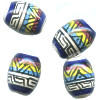 9x13mm Hand Painted Peruvian Ceramic OVAL BARREL Beads