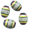 9x13mm Hand Painted Peruvian Ceramic OVAL BARREL Beads