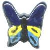 17x17mm Hand Painted Peruvian Ceramic BUTTERFLY Bead