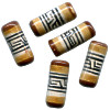 5x12mm Hand Painted Peruvian Ceramic TUBE Beads