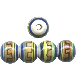 12mm Hand Painted Peruvian Ceramic ROUND Beads