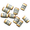 6x9mm Hand Painted Peruvian Ceramic CYLINDER Beads