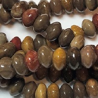 4x6mm Grade AA PETRIFIED WOOD RONDELLE Beads