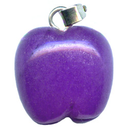 14mm Purple Malaysian Jade (Chalcedony) APPLE Charm / Pendant - with Bail