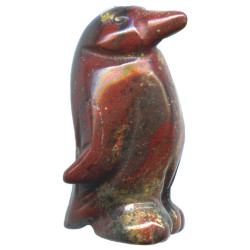 12x22mm Poppy Jasper 3-D PENGUIN Animal Fetish Bead