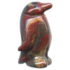 12x22mm Poppy Jasper 3-D PENGUIN Animal Fetish Bead