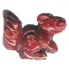 16x22mm 3-D Poppy Jasper SQUIRREL Animal Fetish Bead