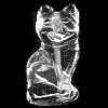 12x22mm Crystal Quartz 3-D CAT Animal Fetish Bead
