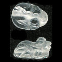 8x12mm Crystal Rock Quartz FROG Animal Fetish Beads