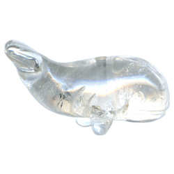 10x22mm Crystal Rock Quartz WHALE Animal Fetish Bead