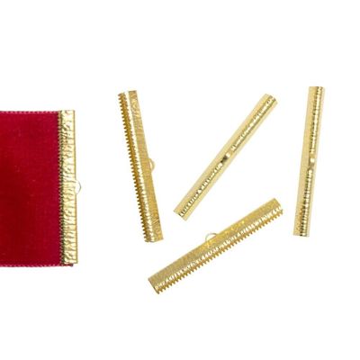5x50mm (2 inch) Gold Plated Brass RIBBON CRIMPS