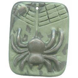 9x37x46mm Ribbon Jasper Carved SPIDER Focal / Pendant Bead