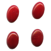 4x6mm Red Coral OVAL CABOCHONS