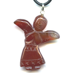 32x38mm Red Agate ANGEL Pendant/Focal Bead