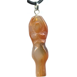 12x38mm Red Agate 3-D GODDESS Pendant/Focal Bead