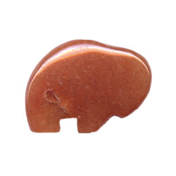 20x30mm Red Aventurine Zuni-Style BUFFALO Fetish Pendent/Focal Bead