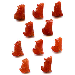 10x12mm Red Aventurine Mini COYOTE/WOLF Animal Fetish Beads