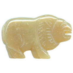 22x36mm Peach Aventurine LION Animal Fetish Focal/Pendant Bead