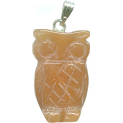 12x20mm Red Aventurine OWL Animal Fetish Focal/Pendant Bead - with Bail