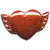35x50mm Red Jasper WINGED HEART Pendant/Focal Bead