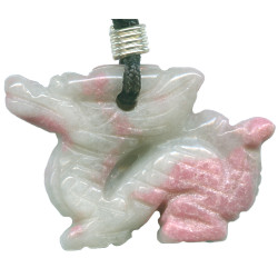 24x33 Rhodochrosite DRAGON Animal Fetish Pendant/Focal Bead