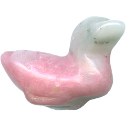 13x18mm Rhodochrosite DUCK Animal Fetish Bead